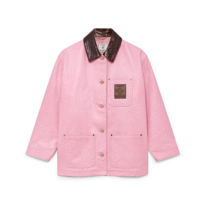 Abrigo de trabajo de cuero repujado Abrigo de trabajo de cuero repujado