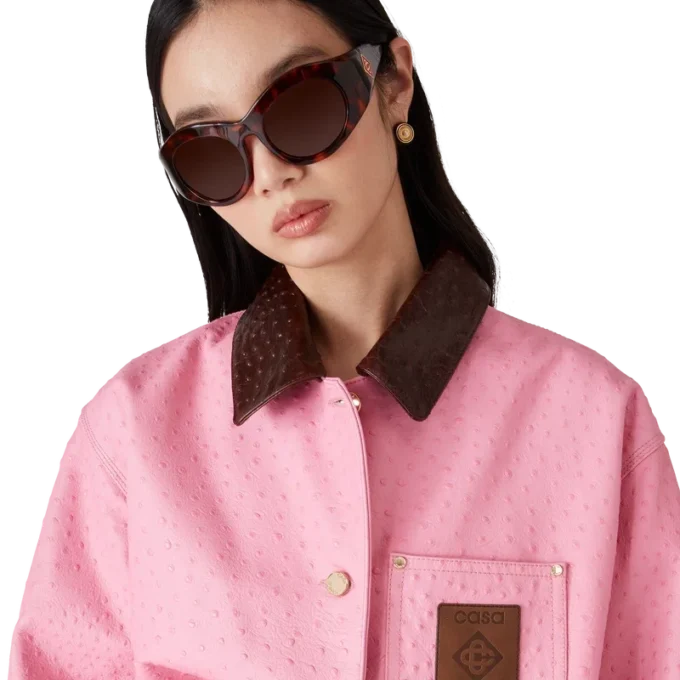 Abrigo de trabajo de cuero repujado Abrigo de trabajo de cuero repujado