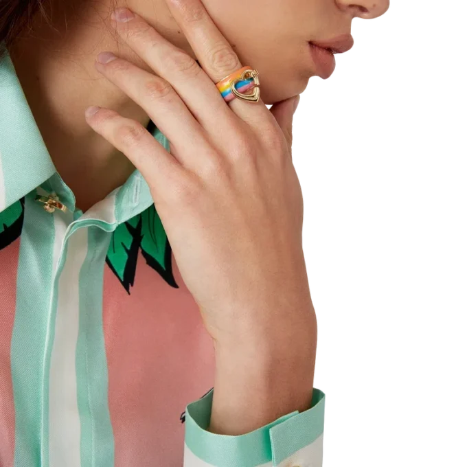 Anillo Corazón Arcoíris