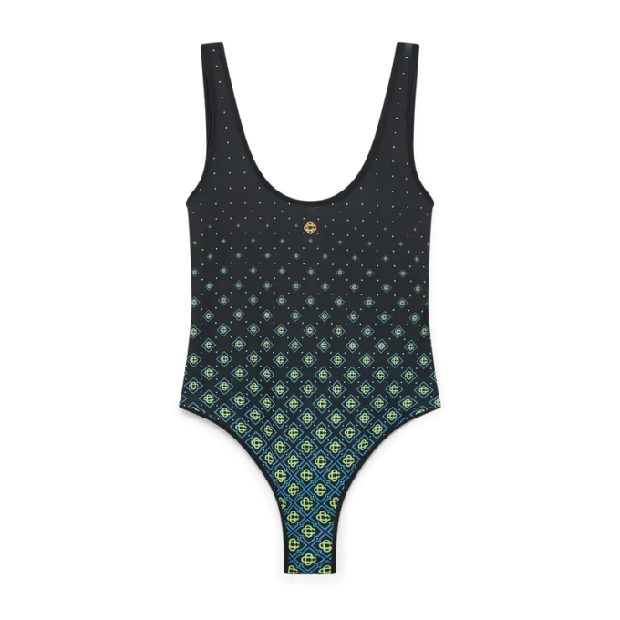 Bañador con monograma negro degradado