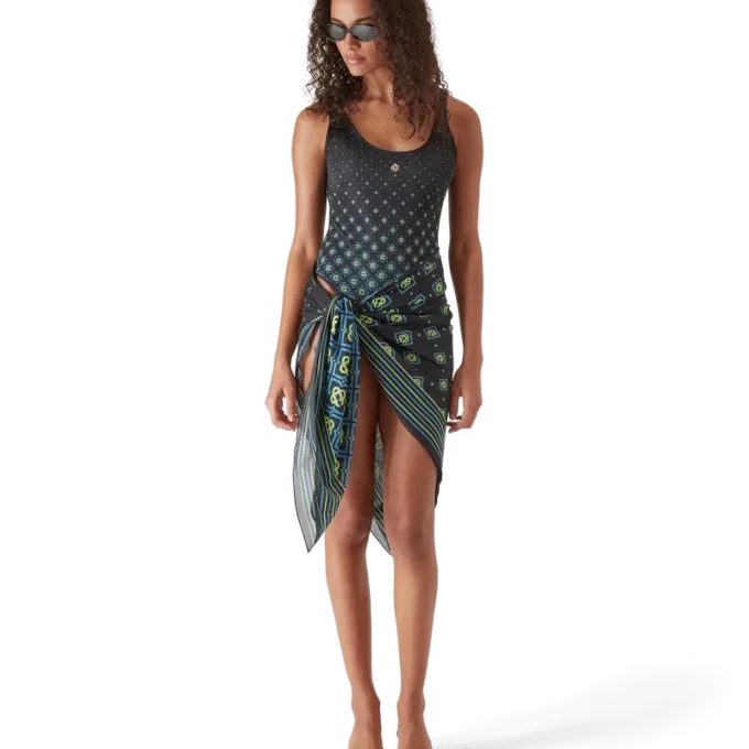 Bañador con monograma negro degradado