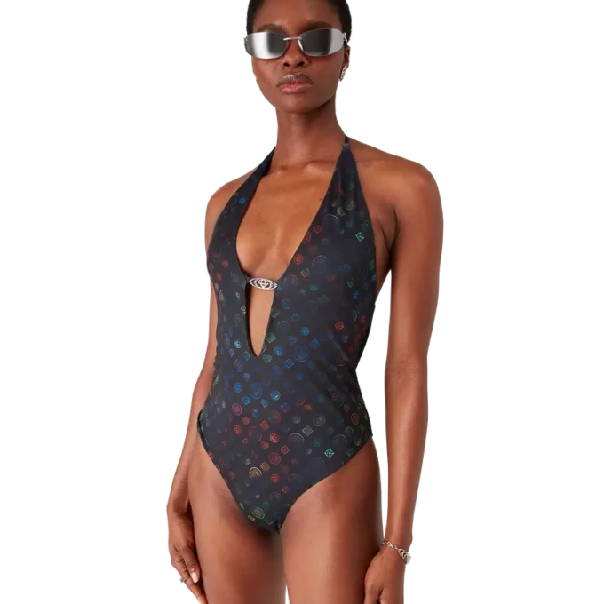 Bañador de escote pronunciado Monogram