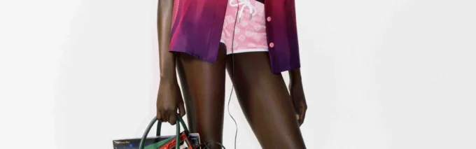 Bañador degradado en color berenjena