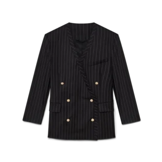 Blazer oversize de lana a rayas