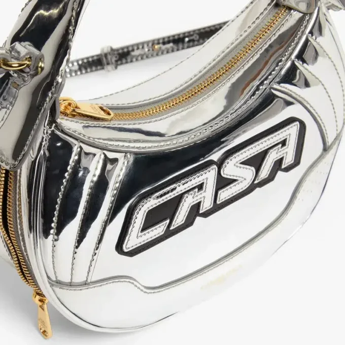 Bolso Biker plateado