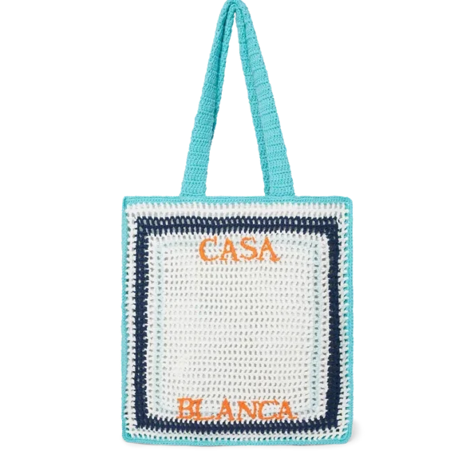 Bolso de ganchillo a rayas