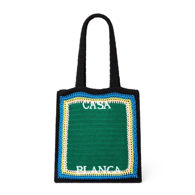 Bolso de ganchillo a rayas