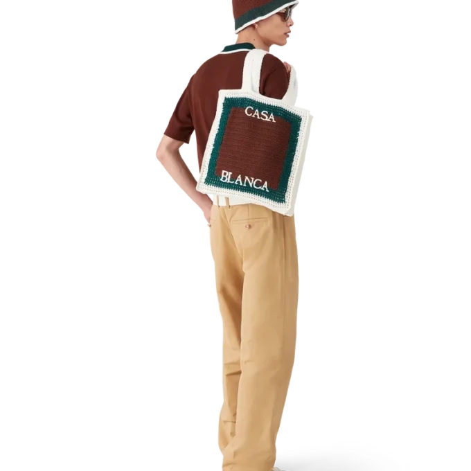 Bolso de ganchillo a rayas