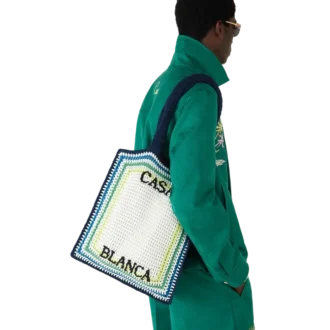 Bolso de ganchillo a rayas