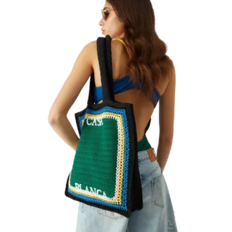 Bolso de ganchillo a rayas