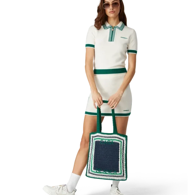 Bolso de ganchillo a rayas