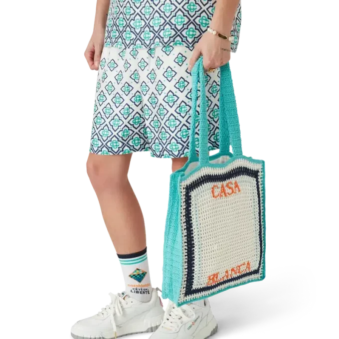 Bolso de ganchillo a rayas