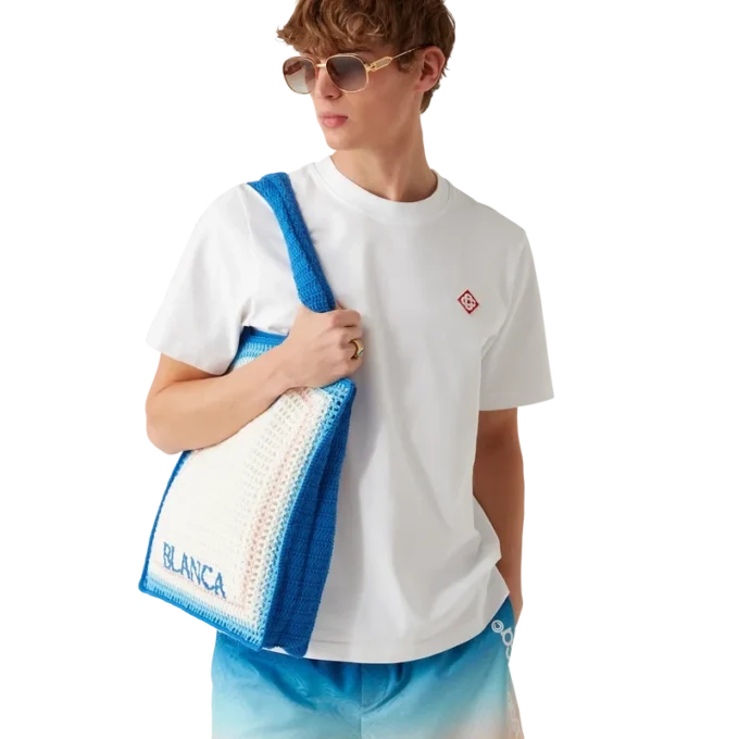 Bolso de ganchillo a rayas