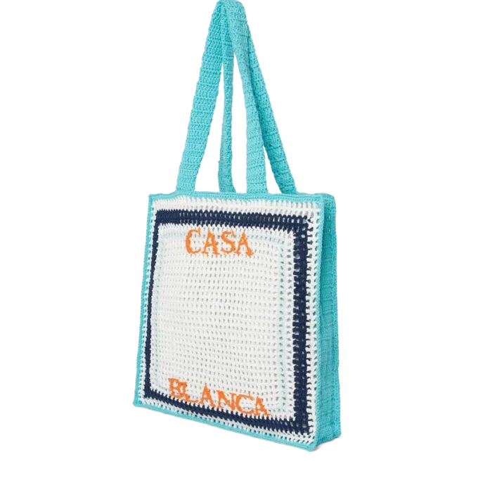 Bolso de ganchillo a rayas