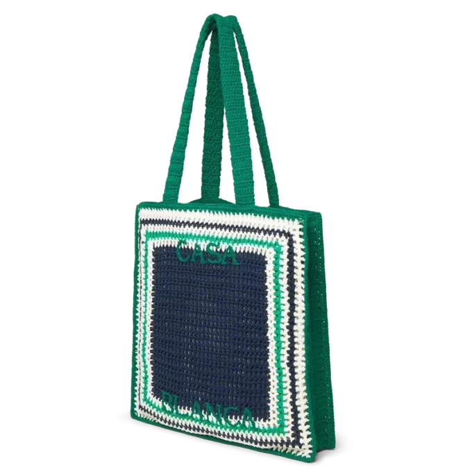 Bolso de ganchillo a rayas