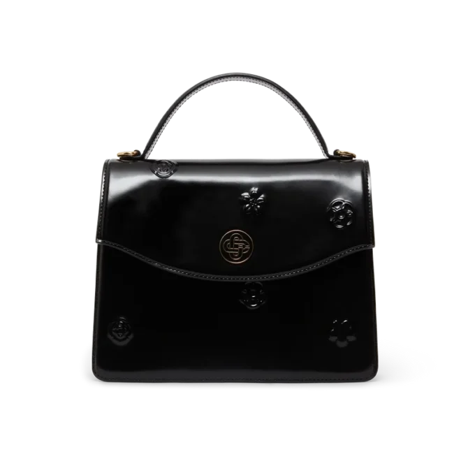 Bolso Jeanne con emblemas negros