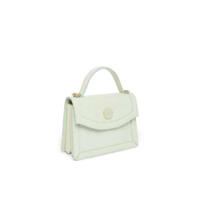 Bolso Mini Jeanne con monograma en relieve color menta