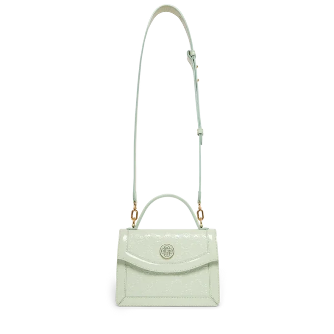 Bolso Mini Jeanne con monograma en relieve color menta