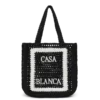 Bolso tote de rafia negro