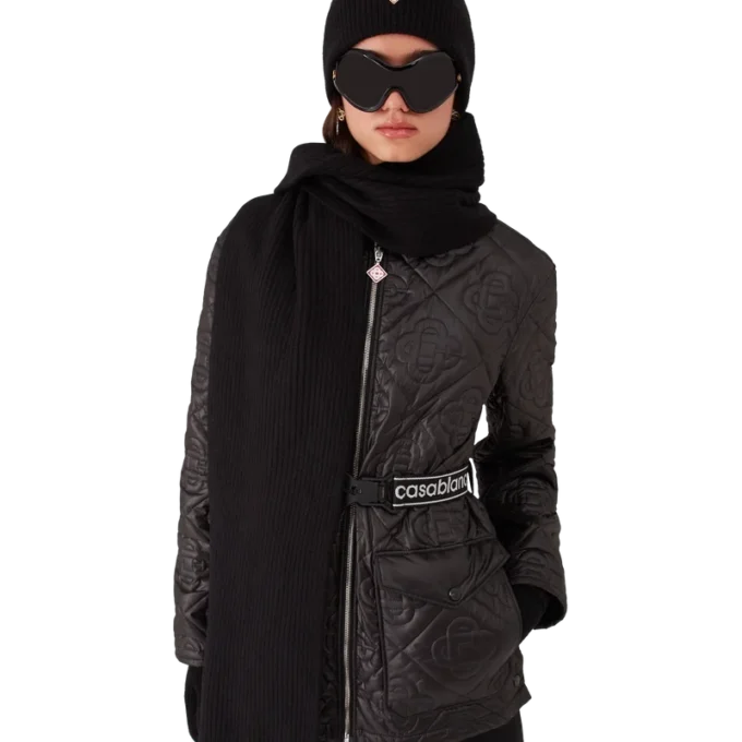 Bufanda de esquí de punto elástico de lana