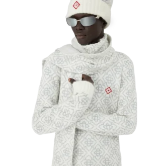 Bufanda de mohair con monograma de esquí