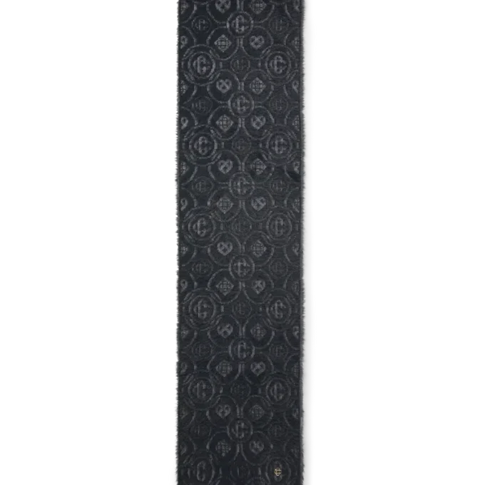 Bufanda de mohair con monograma y textura mullida