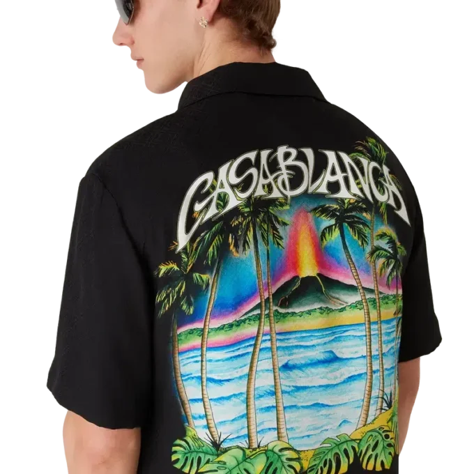 Camisa clásica de jacquard de manga corta Volcano