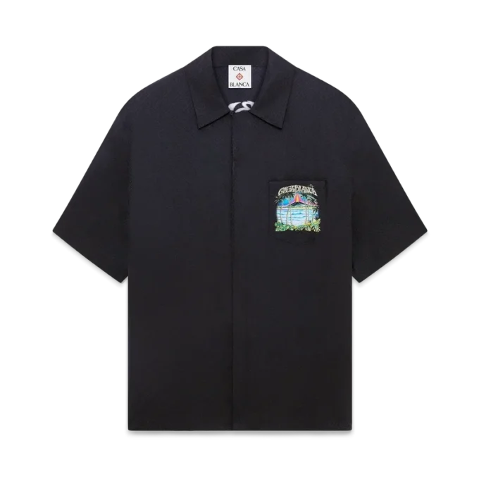 Camisa clásica de jacquard de manga corta Volcano