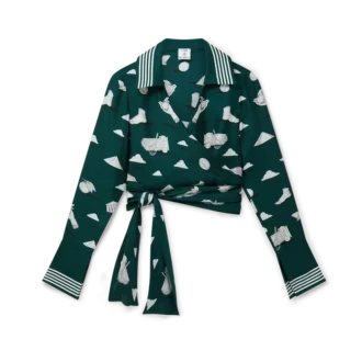 Camisa cruzada de seda Metaphysical