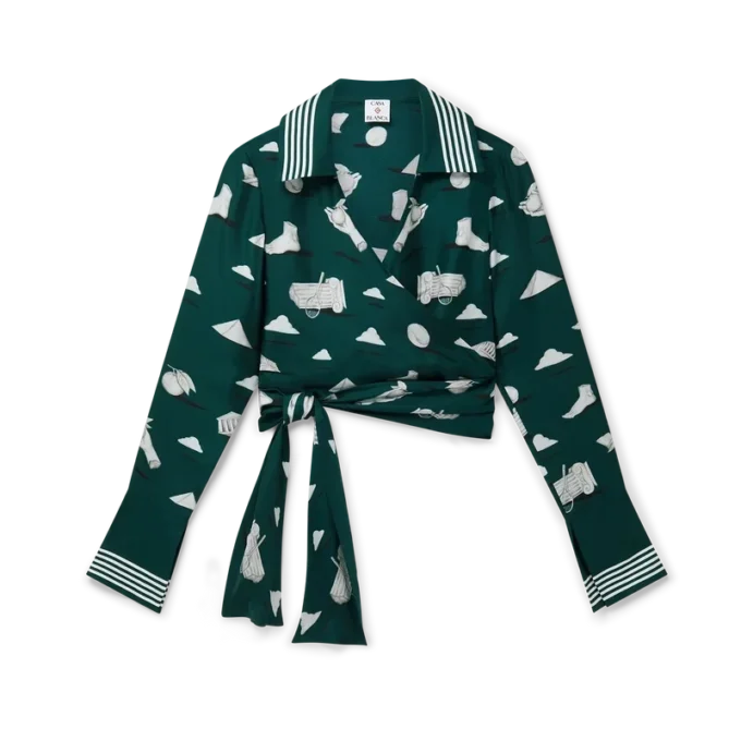 Camisa cruzada de seda Metaphysical