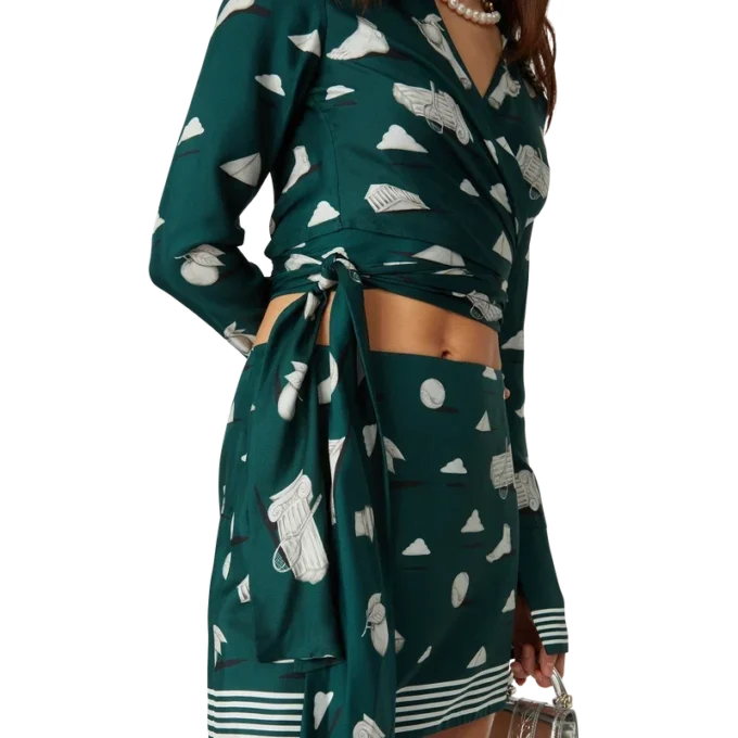 Camisa cruzada de seda Metaphysical