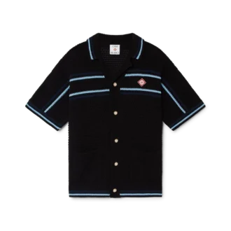 Camisa de algodón de ganchillo de tenis de pantalón corto