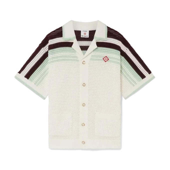 Camisa de algodón de ganchillo de tenis de pantalón corto