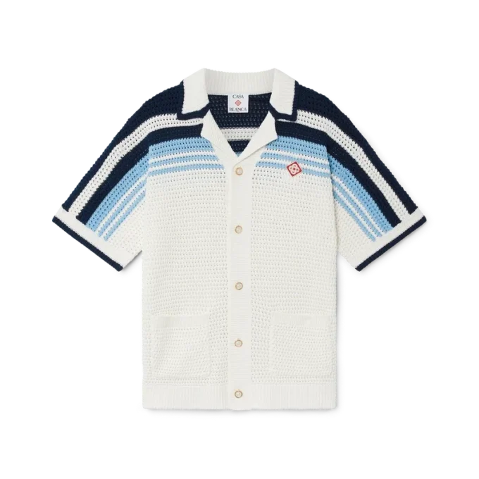 Camisa de algodón de ganchillo de tenis de pantalón corto