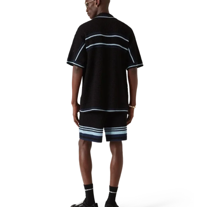 Camisa de algodón de ganchillo de tenis de pantalón corto