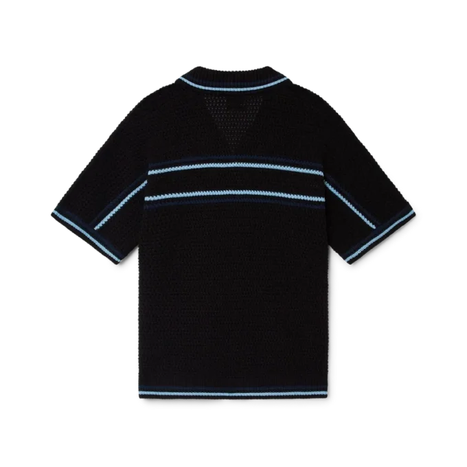 Camisa de algodón de ganchillo de tenis de pantalón corto