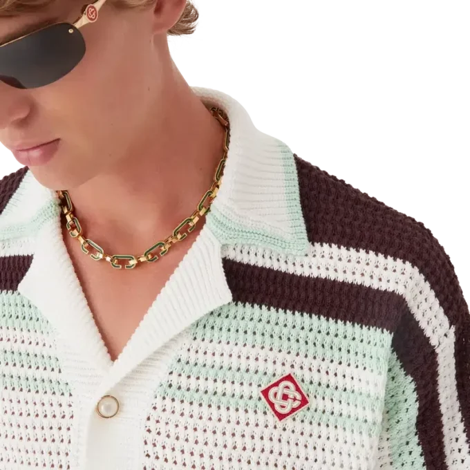 Camisa de algodón de ganchillo de tenis de pantalón corto