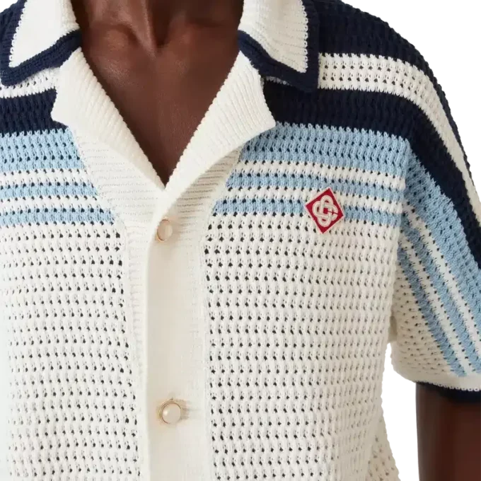 Camisa de algodón de ganchillo de tenis de pantalón corto