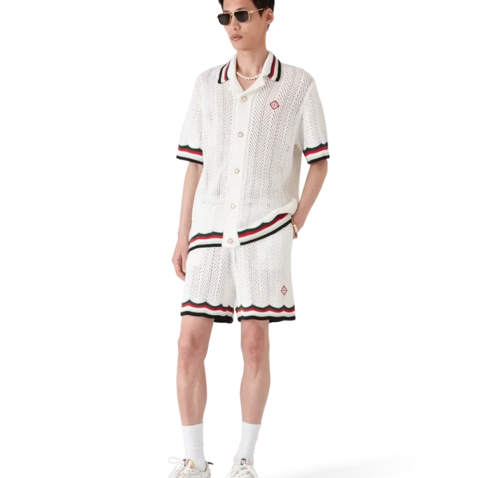 Camisa de croché de pantalón corto de algodón Montagne Ondulee