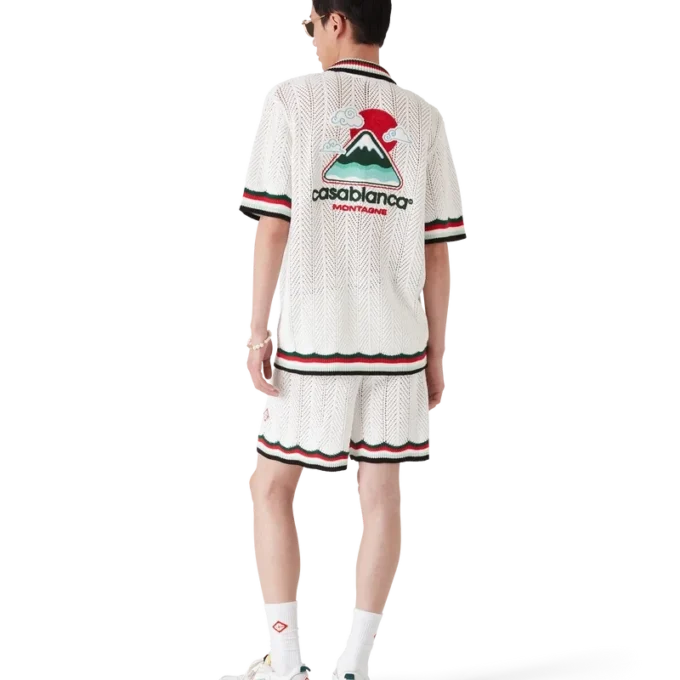 Camisa de croché de pantalón corto de algodón Montagne Ondulee