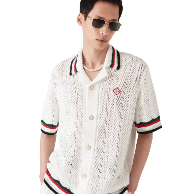 Camisa de croché de pantalón corto de algodón Montagne Ondulee