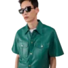 Camisa de cuero de manga corta