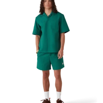 Camisa de jacquard de algodón con monograma y pantalones cortos