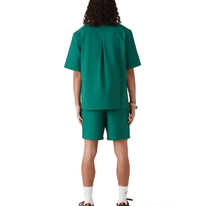 Camisa de jacquard de algodón con monograma y pantalones cortos