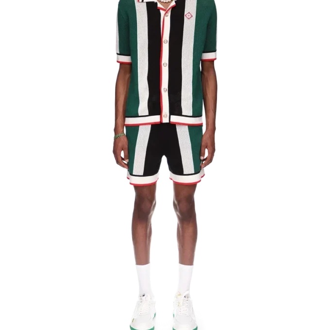 Camisa de malla a rayas