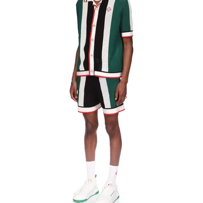 Camisa de malla a rayas