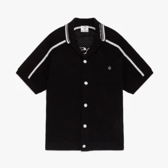 Camisa de malla negra de manga corta