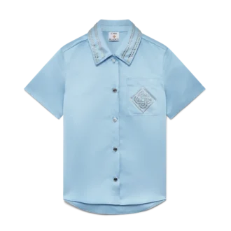 Camisa de manga corta de satén