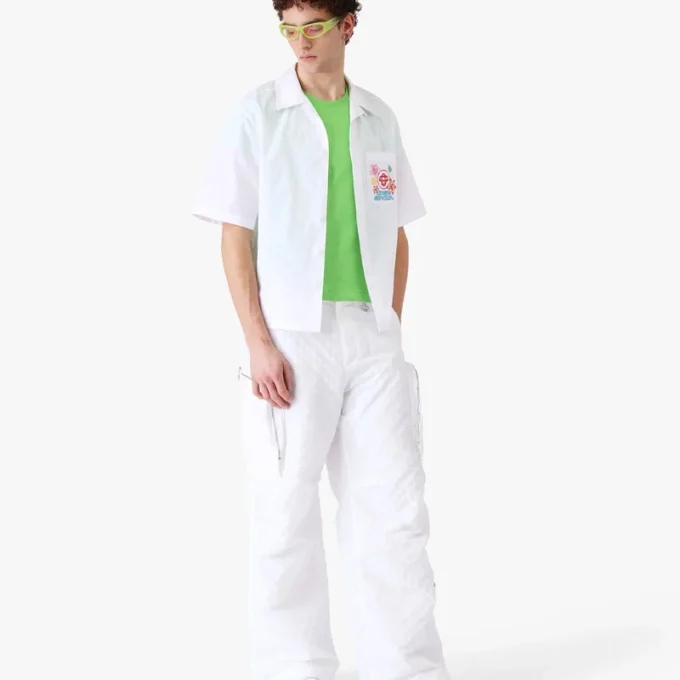 Camisa de pantalón corto bordada Collage D’icones Graphiques