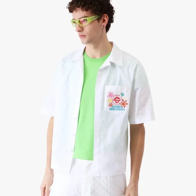 Camisa de pantalón corto bordada Collage D’icones Graphiques